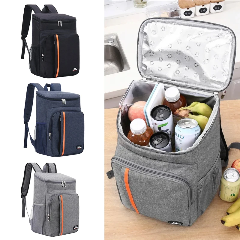 

18L Thermal Lunch Bag Portable Food Box Durable Waterproof Cooler Ice Insulated Case Camping Oxford Dinner Backpacks Icebox