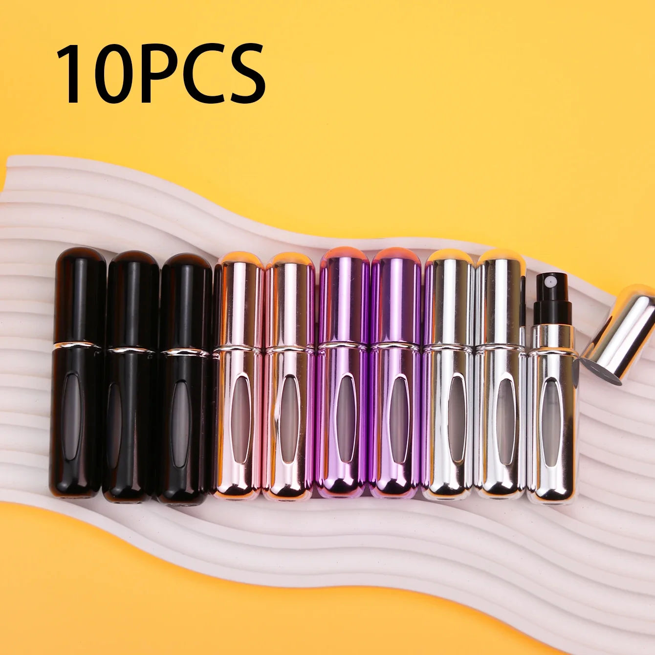 10Pcs Portable Refillable Perfume Dispenser Bottles, Bottom Filling, Self-Pumping, Reusable Spray Bottles, 5ml