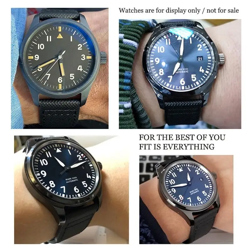 Tintag-ナイロンファイバーレザーウォッチバンド,大きなパイロットウォッチストラップ,グリーンブルーとブラック,iwc,iw377729,iw389001,20mm, 21mm, 22mm