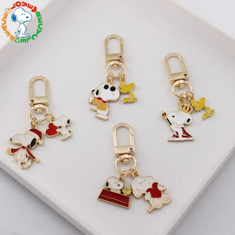 Snoopy Peripheral Keychain Model Metal Car Key Pendant Charlie Keychain Student Children's Cute Toy Christmas Gift