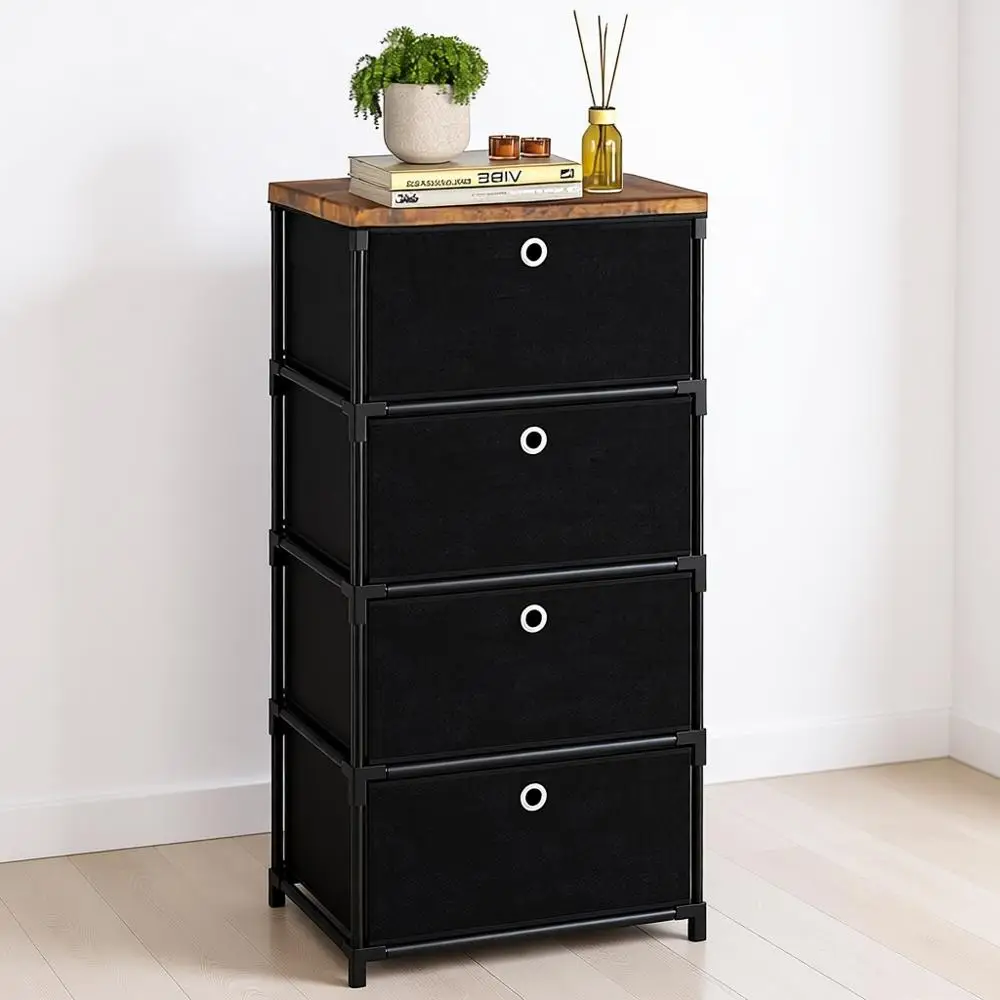 

Fabric Storage Drawers and Chest Organizers, Small Drawer with Unit, Sturdy for 4 Drawers or Closet, Fabric Storage Bin Organize