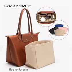 CRAZYSMITH Felt Bag Organizer For Longchamp S/M/L Tote Bag Purse Organizer Insert Handbag Storage Cosmetic Liner Support Shaper