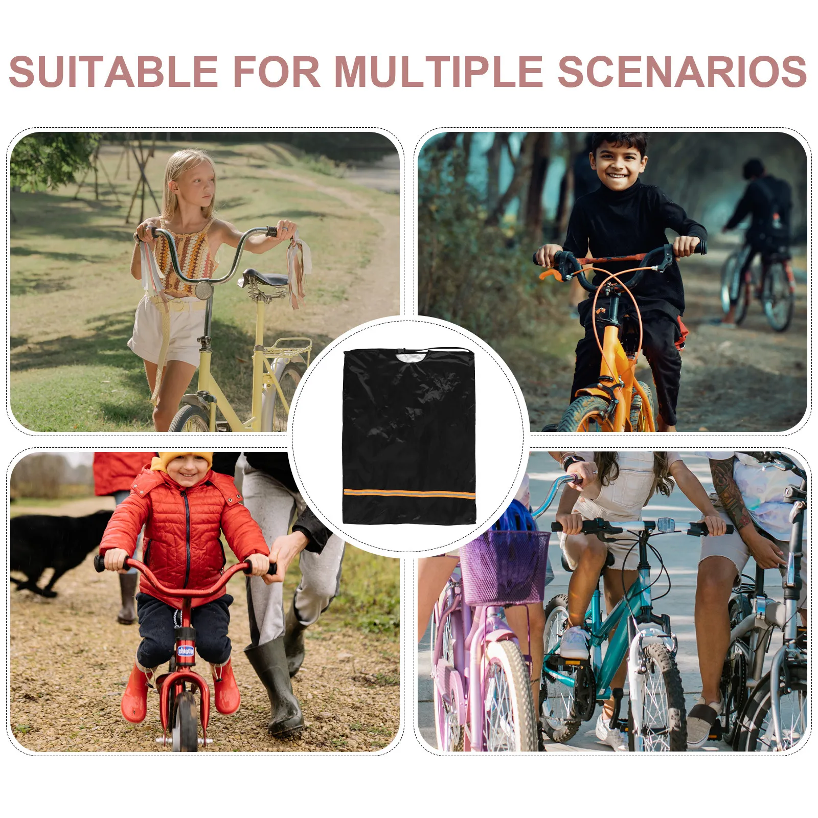 Kids Bicycle Seat Rain Cover Waterproof Bike Child Seat Canopy Protector Reflective Strips for Rear Mount Outdoor Cycling view 3