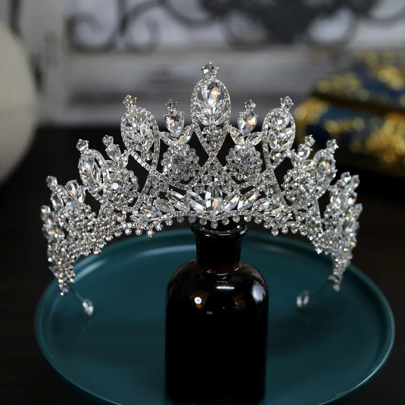 CC Baroque Crown Women Hair Accessories Wedding Headpiece Engagement Hairwear Bridal Dress Shining Crystal Coronets Party AN463