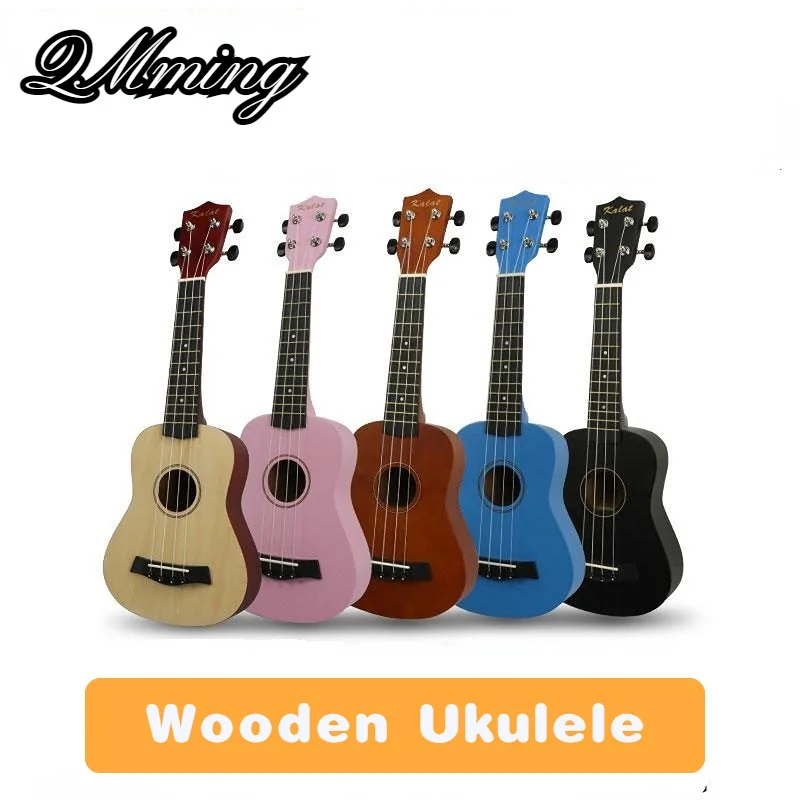 21 inch wooden ukulele children's four-string mini guitar with guitar backpack