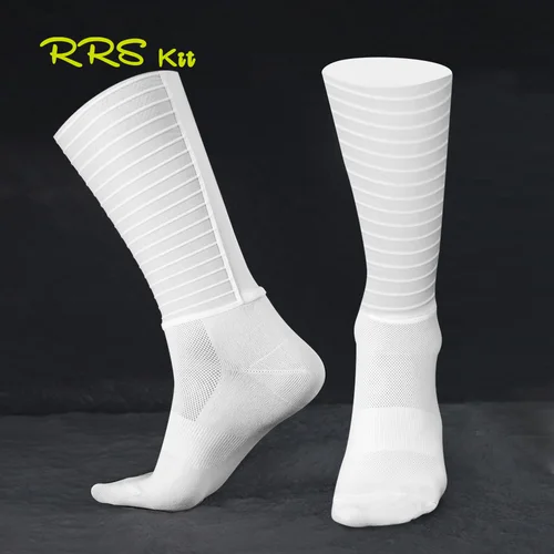 Imagen 2 del producto Rrskit Aero calcetines TPU antideslizantes verano Whiteline calcetines de ciclismo hombres bicicleta deporte correr calcetines transpirables y cómodos