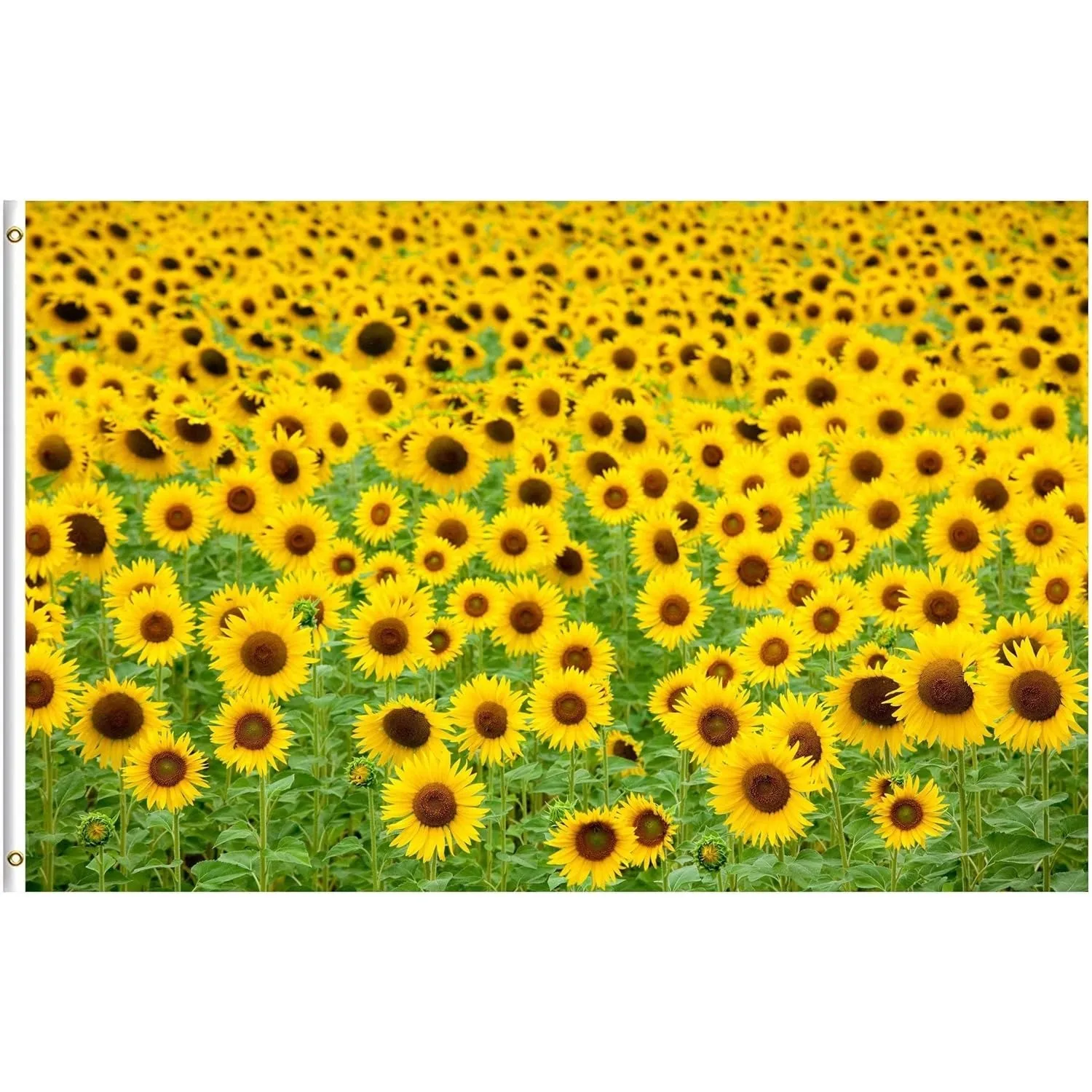 Sunflower Field Flag Vibrant Polyester Garden Decor Durable Outdoor Home Accent