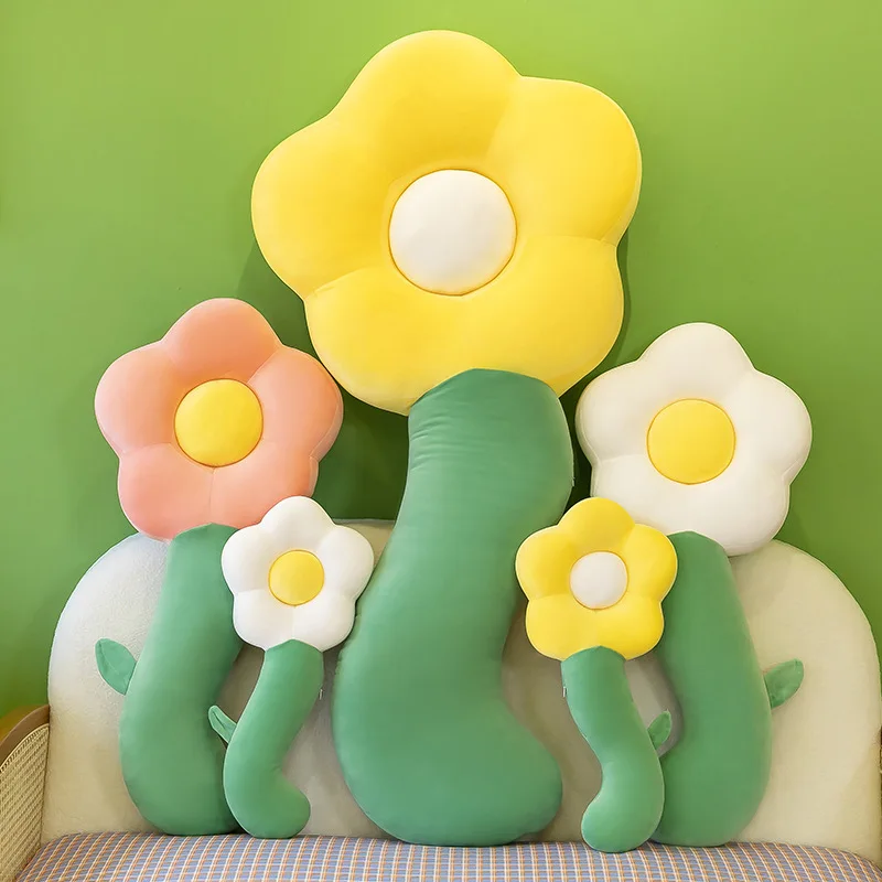 

80cm Cartoon Plush Stuffed Flower Cute Children's Pillow Long Pillow Birthday Gift Kawaii Home Decoration Pendant Cushion