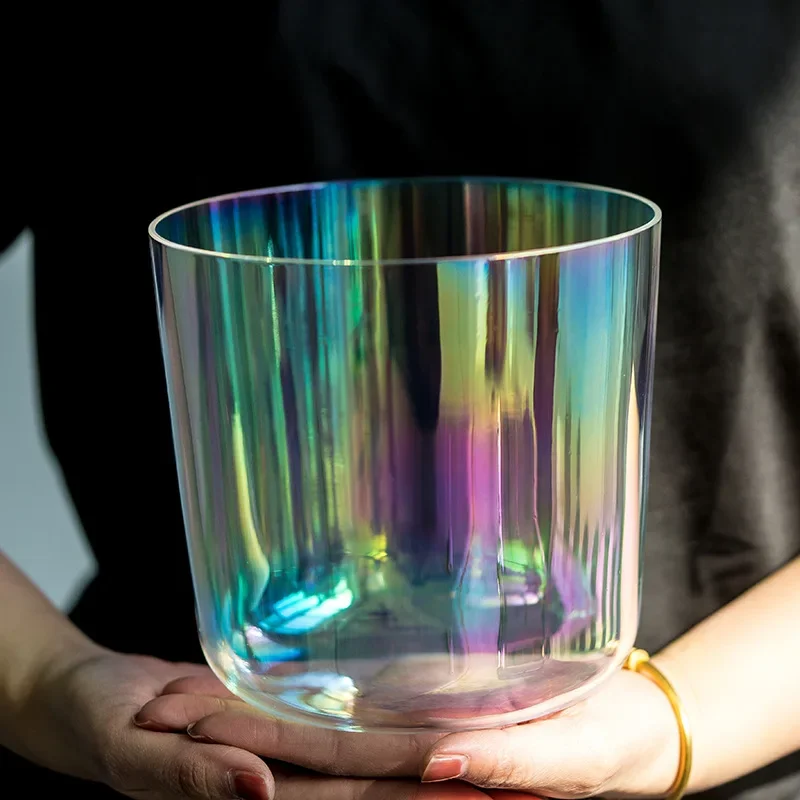 Colorful Transparent Crystal Singing Bowl Meditation Yoga Sound Healing Therapy Singing Bowls Professional Percussion Instrument