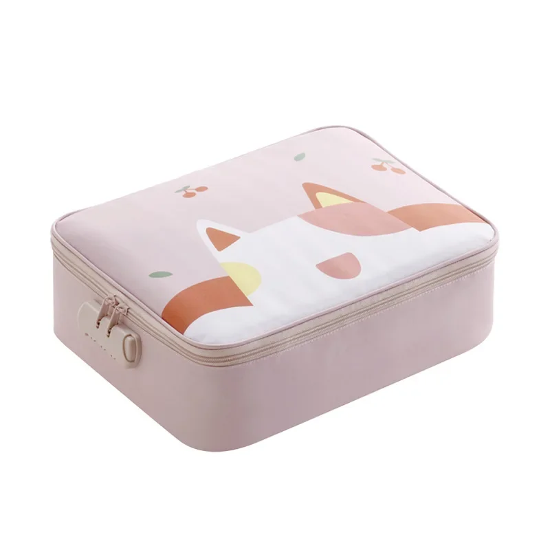 Three-layer Large Capacity Document Tickets Storage Bag Certificate File Organizer Case Home Travel Passport Briefcase with Lock