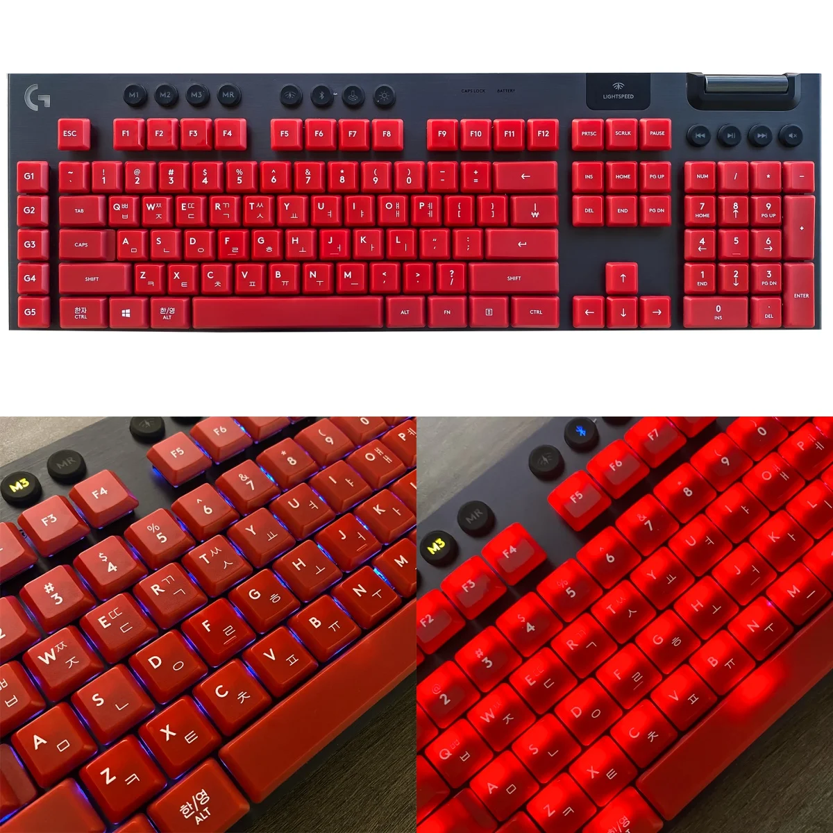Korean Language Keycaps,PBT/PC Custom Keycap Set,Suitable for Logitech G915 G813 G815 G913 TKL RGB Mechanical Gaming Keyboard.
