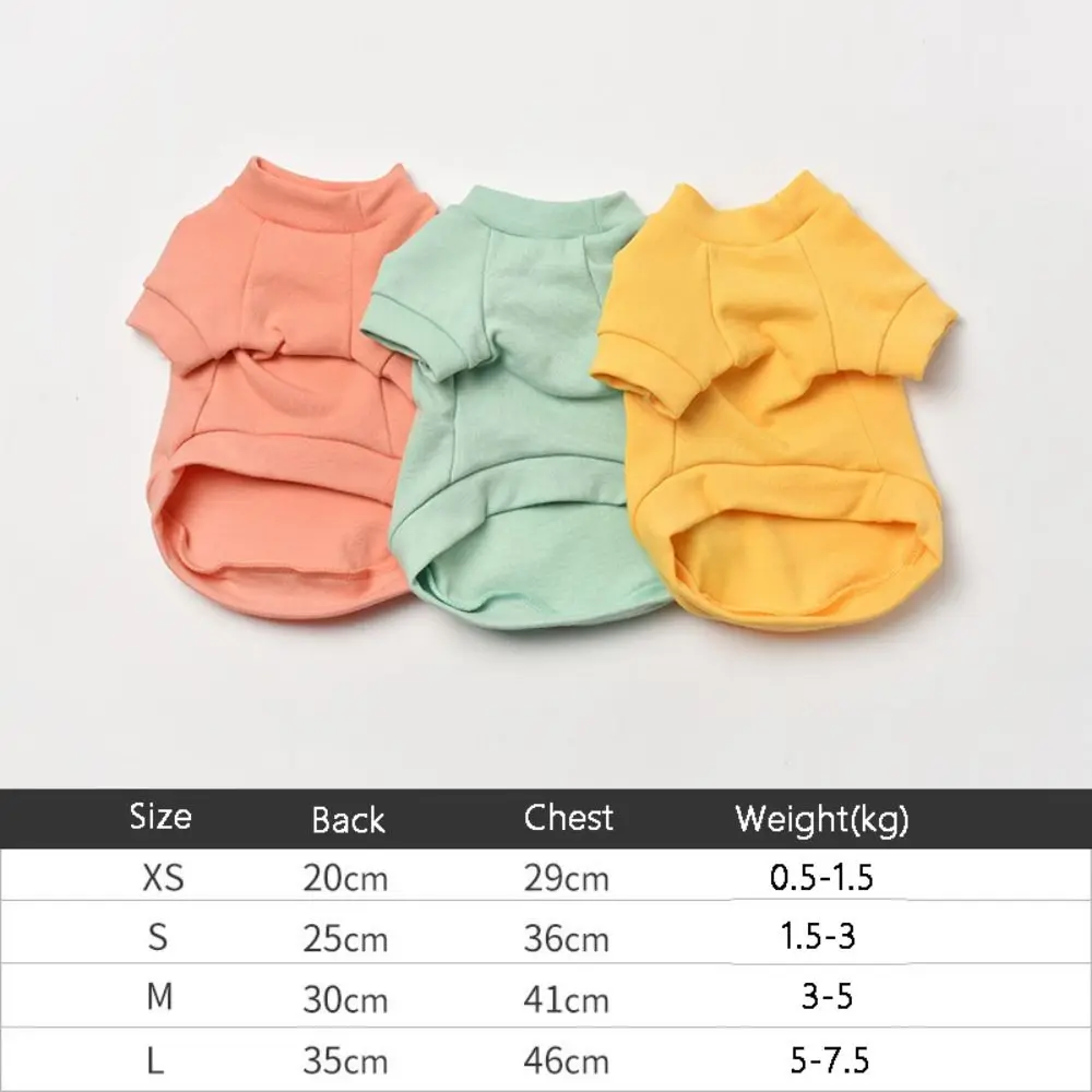 Cool Solid Color Dog Hoodies Simple Style Sweatshirt Dogs Clothes Breathable Soft Cotton Pet Pullover Sweater Autumn Winter