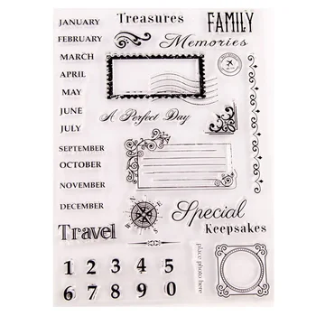 Clear Journal Stamps 명확한 실리콘 우표 우표 물개 달력 우표 주 날짜 달 주최자 Scrapbooking 사진 