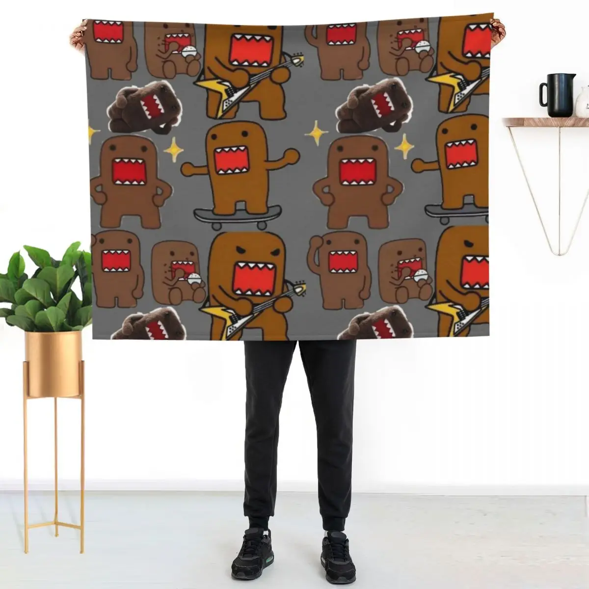 ???domo? kun?domo? kun?domo? kun?domo? kun??? Throw Blanket Soft Sherpa Fleece Warm Blanket for Winter