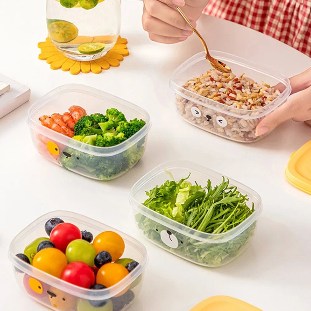 3PCS Practical PE/PP Fruit Storage Containers 300ml Airtight Lid Berry Keeper Containers Vegetable Storage Containers Meal Prep