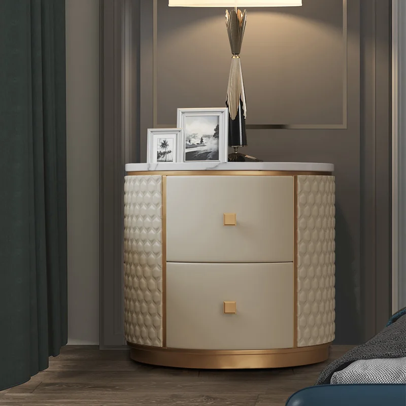 Bedroom Marble Nightstands Modern With Drawers Space Saving Side Bedsides Table Nordic Comodini Camera Letto Home Furniture