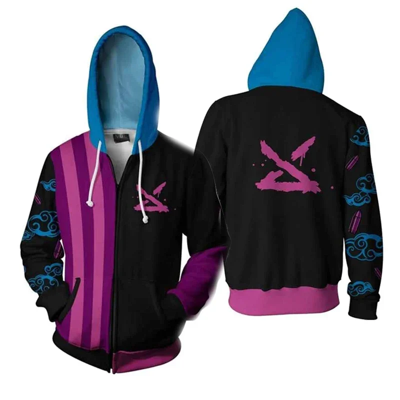 เกม Jinx ชุดคอสเพลย์3D พิมพ์ซิปเสื้อ Hoodies Mens เสื้อแจ็คเก็ตสำหรับเสื้อกันหนาวสำหรับผู้หญิงเสื้อฮาโลวีน