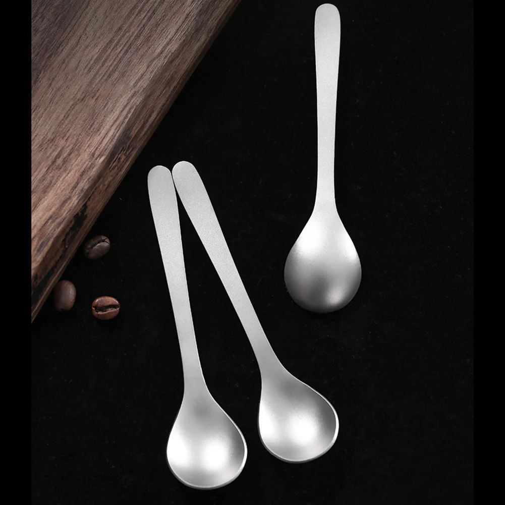 Cuillère à expresso en titane pour tasses à expresso, cuillère à thé légère pour le camping, cuillère de camping en titane pur