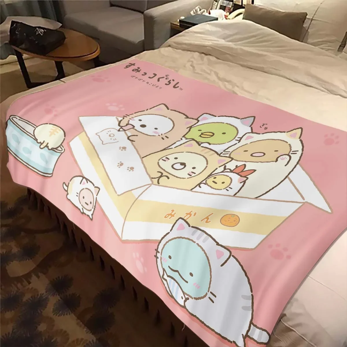 Sumikko Gurashi Cartoon Flannel Throw Blanket Ultra Soft Thin Blanket Living Room Bedroom Sofa Covers Office Warm Blanket