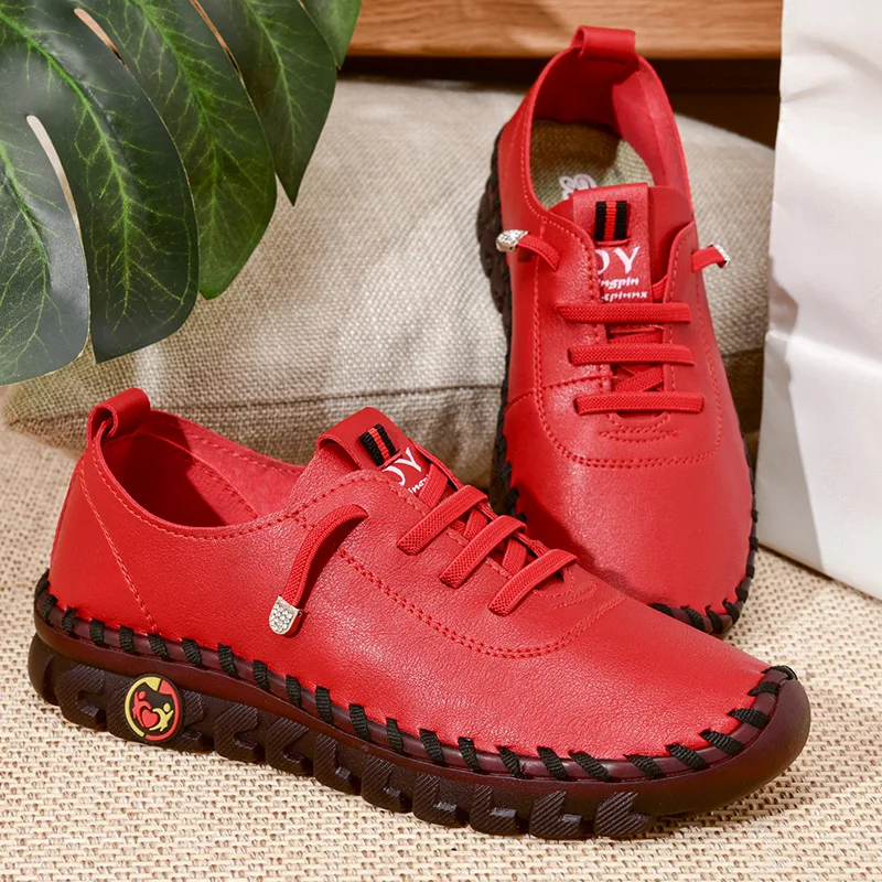 

Women's shoes spring and autumn new Korean version of tide soft-soled women's leather shoes casual shoes handmade leather shoes
