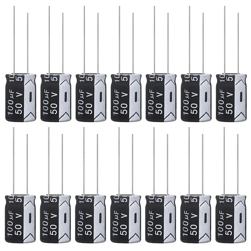 

100uF 50V 8x12mm Electrolytic Capacitor 100 UF MFD 50 Volt 0.32x0.47in Aluminum Capacitors (Pack of 15)