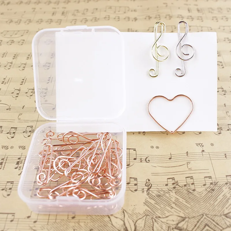 10pcs/box  Music Note Shaped Paper Clips Decorative Colorful Decor for Office Stationery Paper Clip Piano Accessories Score Clip