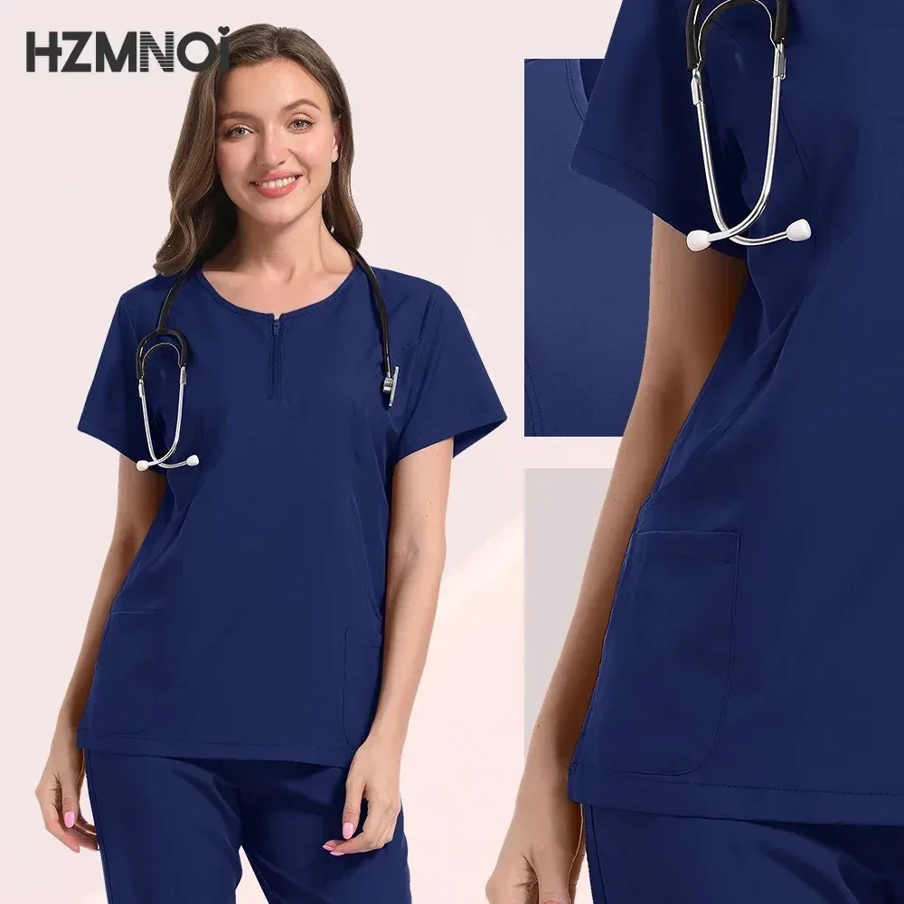 Quick-Dry Stretch Fabric Medical Uniform Women Scrub Nursing Set Doctor Nurse Outfit Pediatric Surgery Uniform Nurse Accessories
