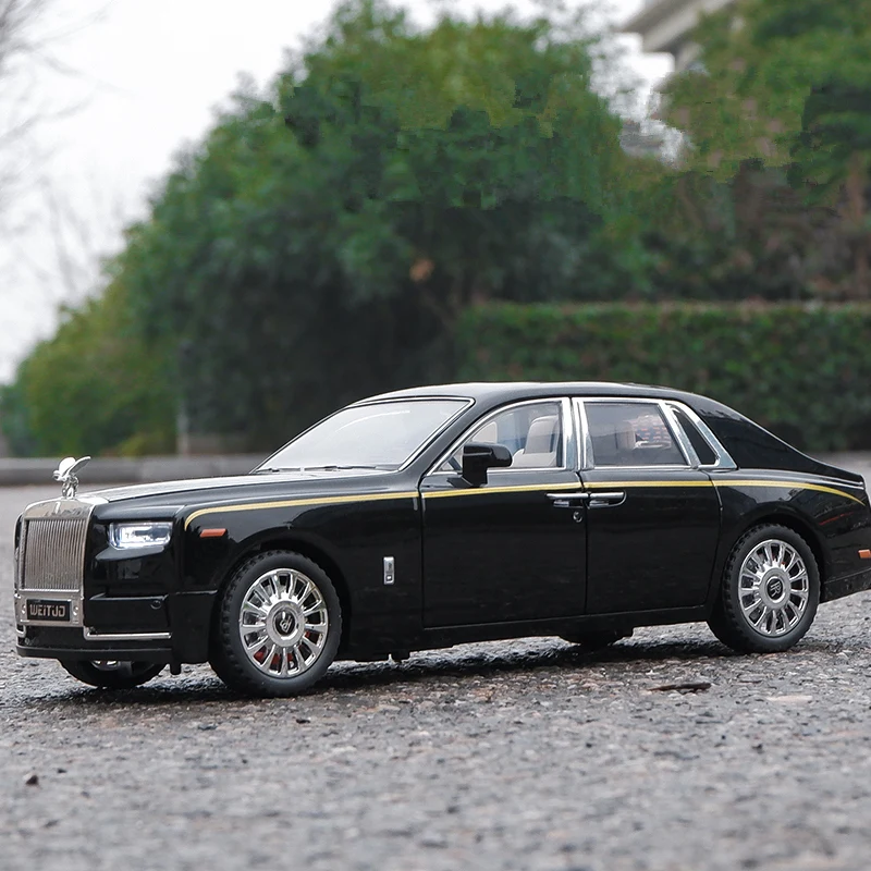 1/18 Rolls Royce Phantom Alloy Luxy Car Model Diecast & Toy Vehicles Metal Car Model Collection Simulation Sound Light Kids Gift