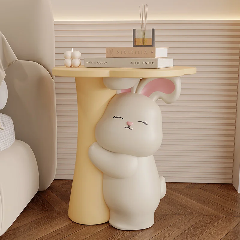 Home Decor Sculptures Figurines Decoration Accessorie Cream Wind Rabbit Tea Table Floor Ornament Living Room Resin Animal Statue