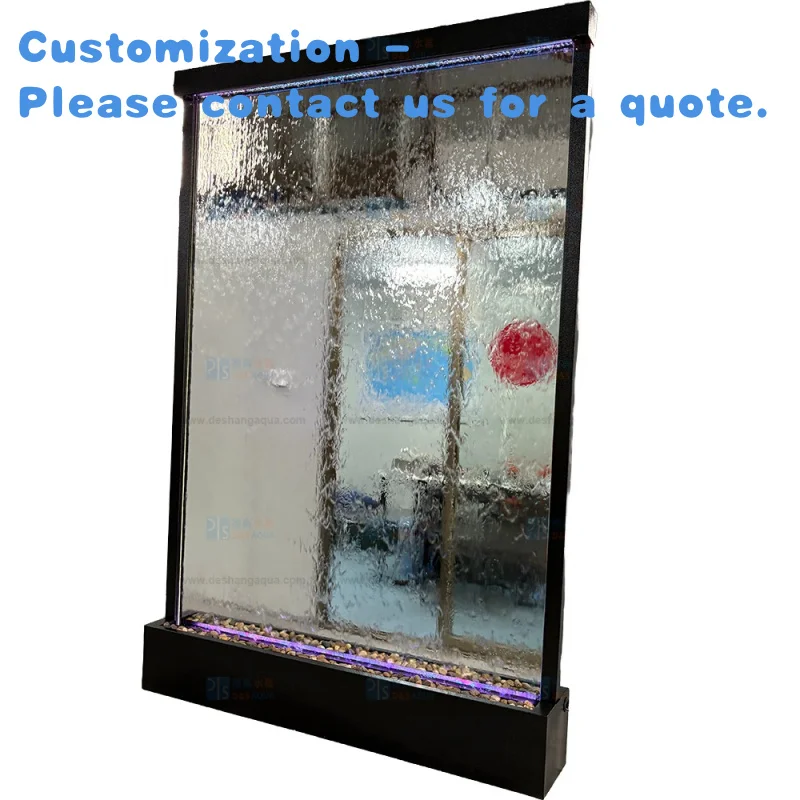 

custom.Durable Stainless Steel Powder Coated Metal Glass Waterwall Indoor-Outdoor Home Decor Feng Shui Screen Room Divider Folda