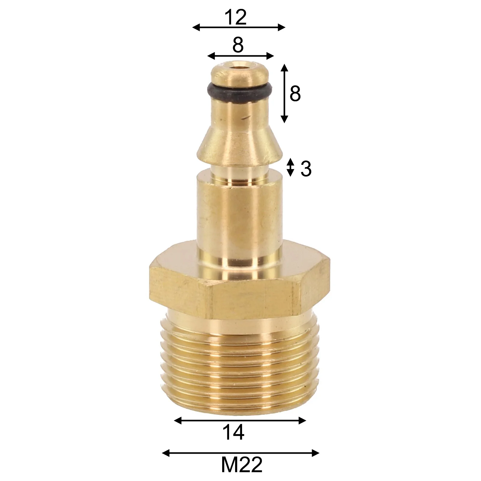 for m22 High Pressure Washer Hose Adapter Made of Solid Brass for K22 MM Thread Connection Fits AR Leach Four Equipment