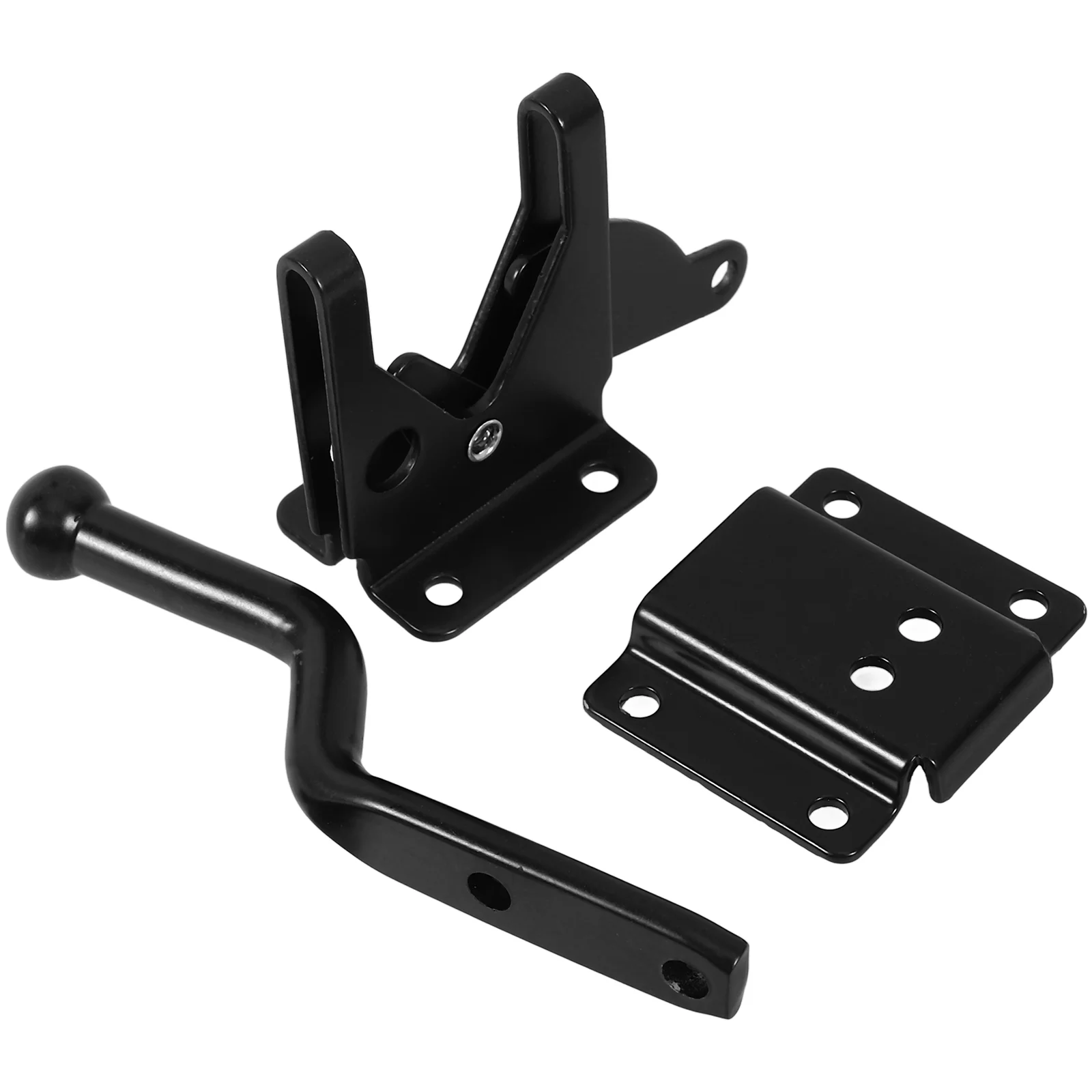 Heavy Duty Self-Locking Gate Latch for Outdoor Fence Lever Door Latch with Adjustable Cable Pull Black Finish for Fence Pool and