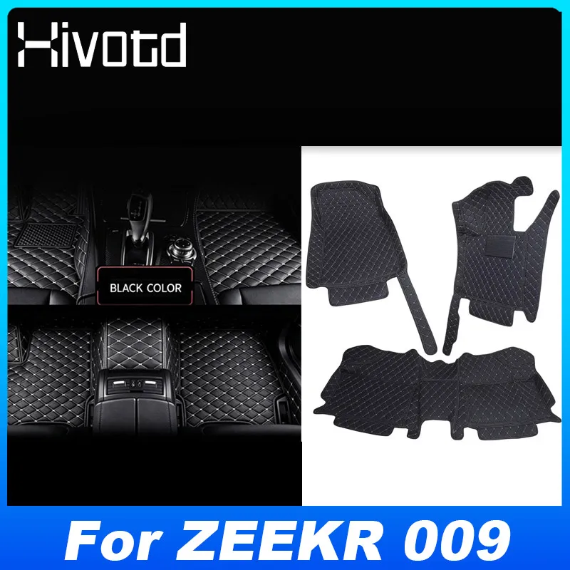 

Hivotd PU Leather Car Floor Mats Waterproof Protective Foot Pads Interior Modified Styling Accessories For ZEEKR 009 WE ME 2024