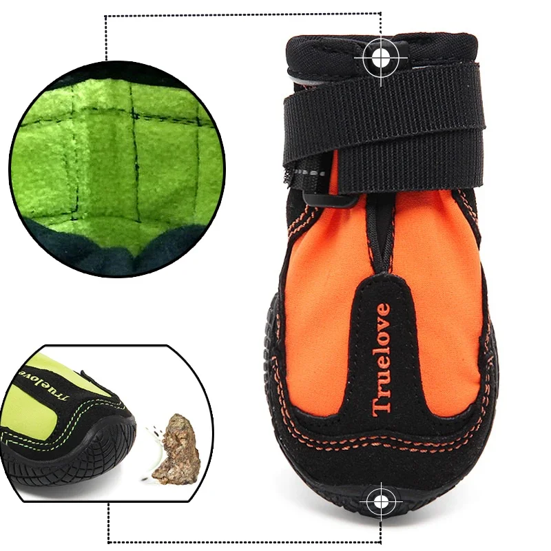 

Winhyepet Dog Shoes Warm Boots Waterproof Anti-slip Protecting Feet Pet Wear Rubber Sole Snow Shoe for Walking,Traveling