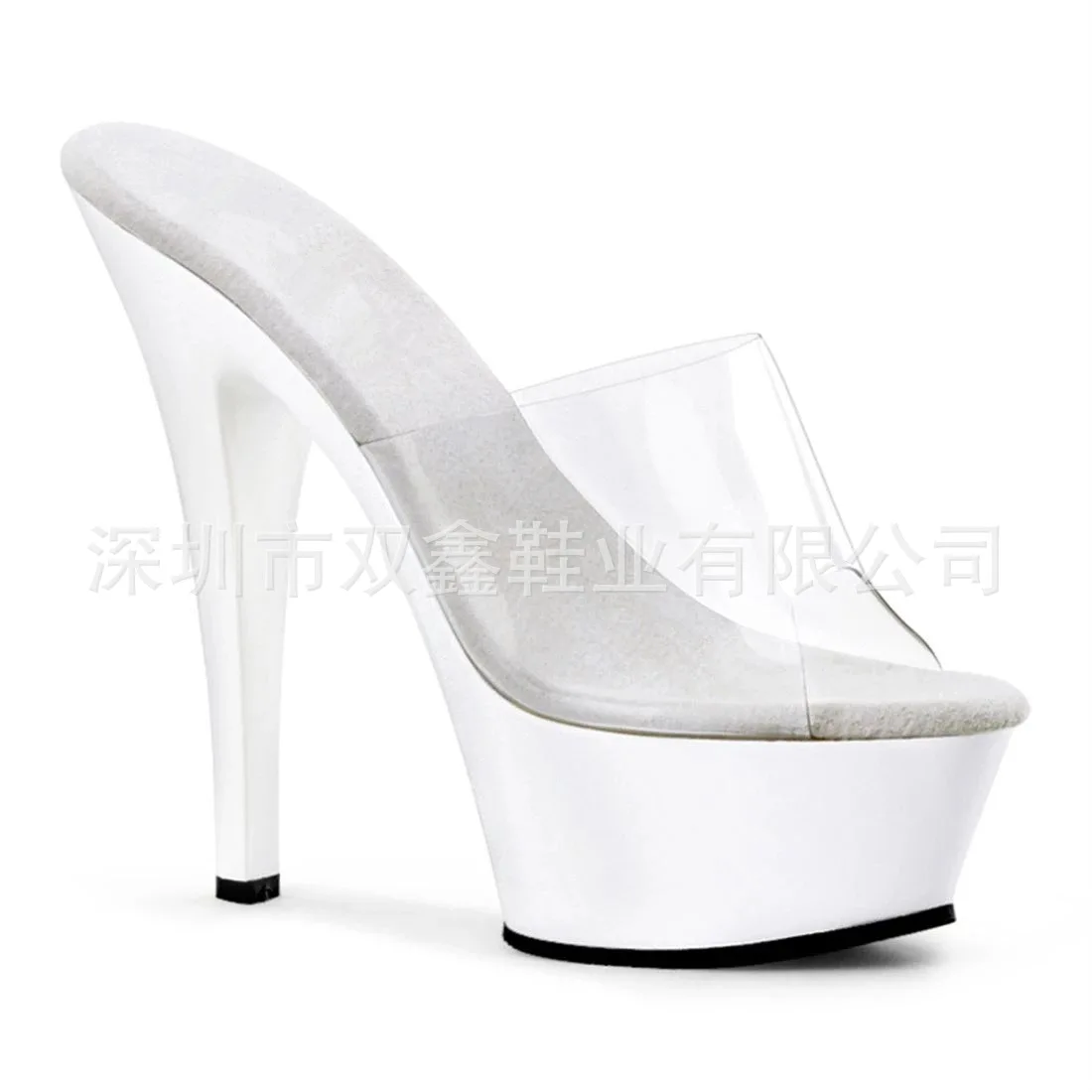 Shoes Woman Slipper Elegant High Heels 15CM Heavy-bottomed New 2023 Summer Fine Mules Platform Outside Ladies Slippers Shoes