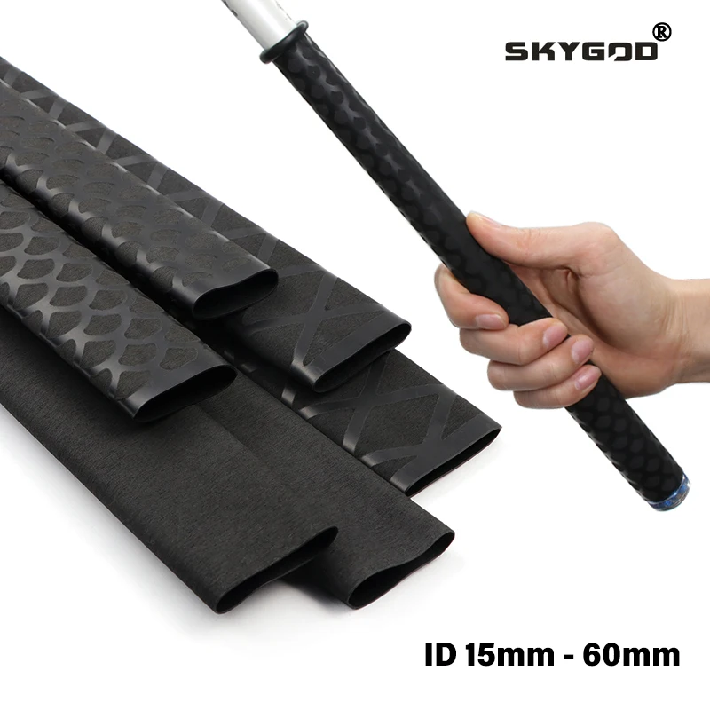 

ID 15mm - 60mm Non-slip Heat Shrink Tube Black for DIY Fish Rod Insulated Handle Wrapped Protect 2:1 Shrinkage Polyolefin Sleeve