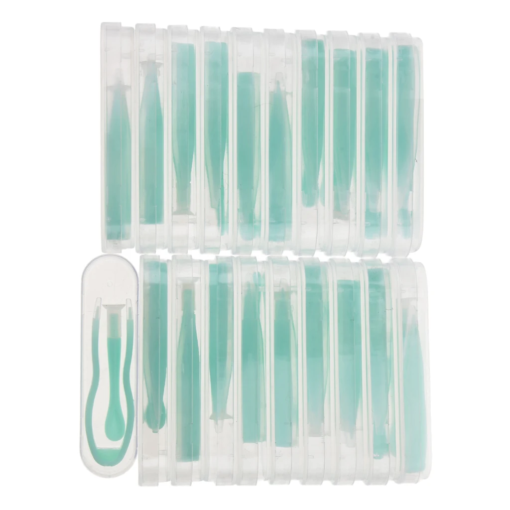 20x Contact Lens Inserter Hygienic Soft Tip Applicator Tweezer Storage Case