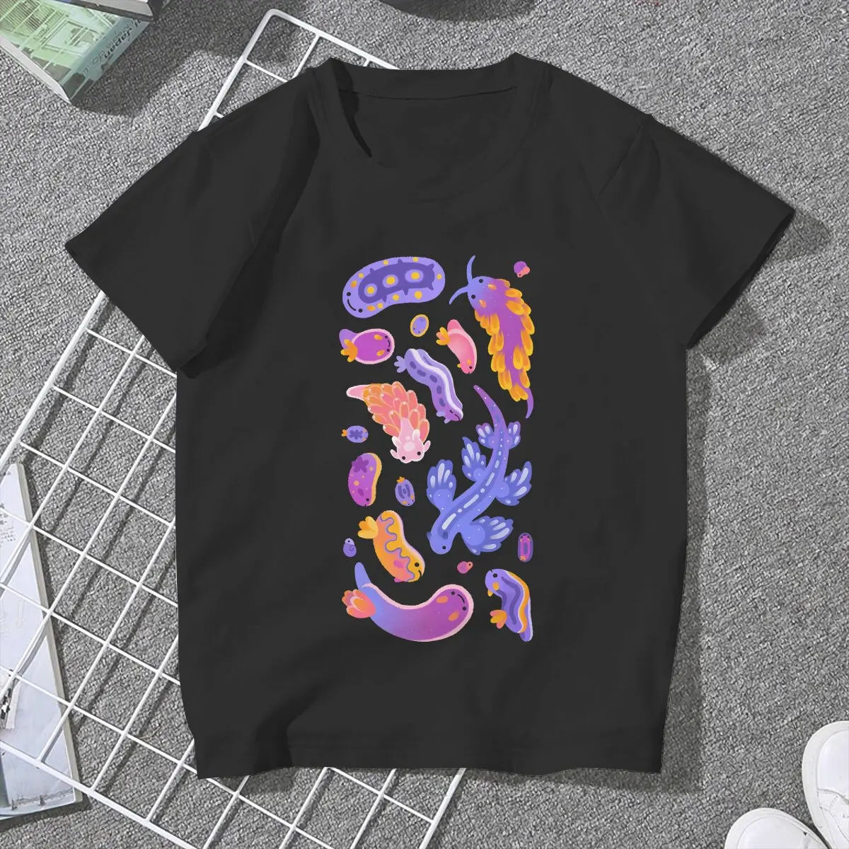 Animal One Hundred Fish Sea Slug Tshirt Graphic Women Tops Vintage Grunge Fibre Harajuku Polyester T Shirt