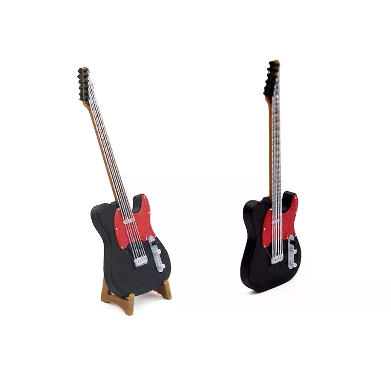 Doll Home Simulation Instrument Toy Micro Scene Photo Props 1:12 Dollhouse Miniature Electric Guitar Ornaments