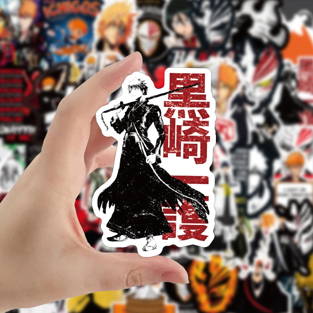 10/30/50pcs Cool Anime BLEACH Cartoon Stickers Kurosaki Ichigo Orihime Decal DIY Koffer Telefoon Laptop auto Kuchiki Rukia Sticker