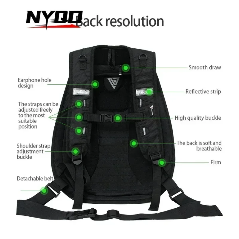 Motorcycle Hard Shell Waterproof Bag Rider Backpack Carbon Fiber Motorcycle Riding Bag Motorcycle Backpack