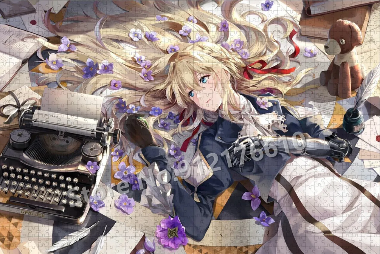 Anime Beauty Girls Jigsaw Puzzle 300/500/1000 pezzi Violet Evergarden Educazione Puzzle di decompressione Gioco per famiglie Giocattoli Regali