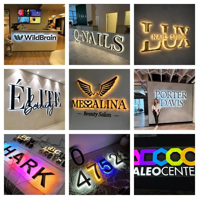 Custom Outdoor 3D Metal LED Backlit Sign Illuminated Logo for Business Store Backlit Letters Trade Show Outdoor Dropshipping