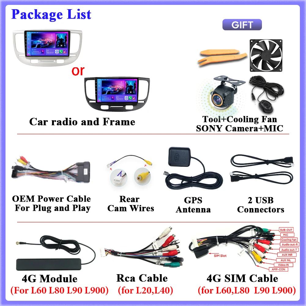 أندرويد السيارات لكيا ريو 2 2005-2011 فيديو راديو السيارة Carplay نظام تحديد المواقع والملاحة نظام تحديد المواقع مراقبة السيارة بلوتوث DVD Autoradio DSP ستيريو