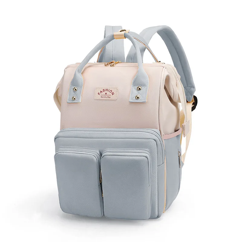 Cute small and fresh storage backpack large capacity fashion mother and baby bag light hand color backpack