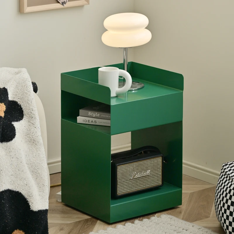 

Minimalist Wrought Iron Sofa Side Table Living Room Removable Bedside Cabinet Small Mini Table for Living Room