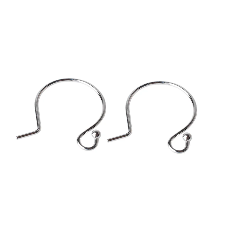 ear hook, solid 925 sterling silver earring wire hooks with ball, sterling silver earring findings components