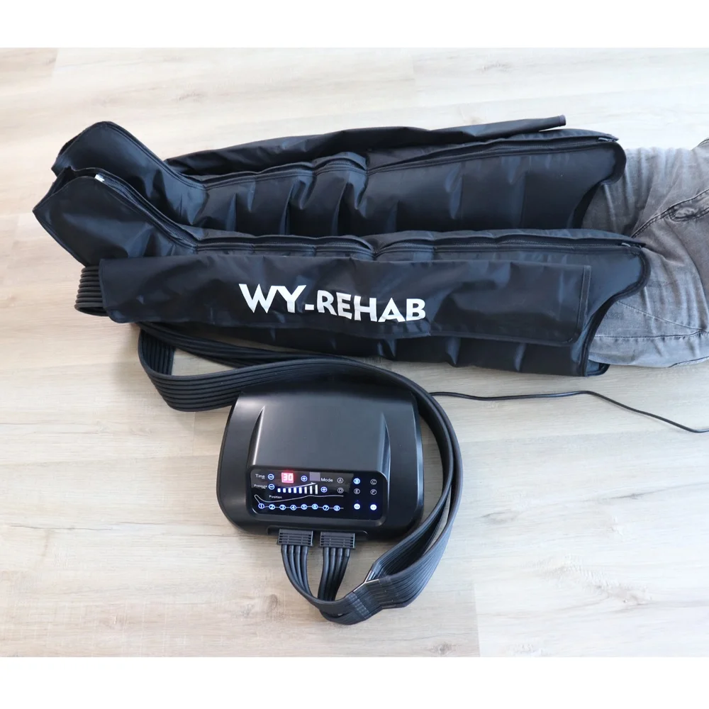 Air Compressive Leg Massage System Body Massager 8-Chamber Pneumatic Boots 6 Adjustable Modes Lymphatic Drainage For Athletes