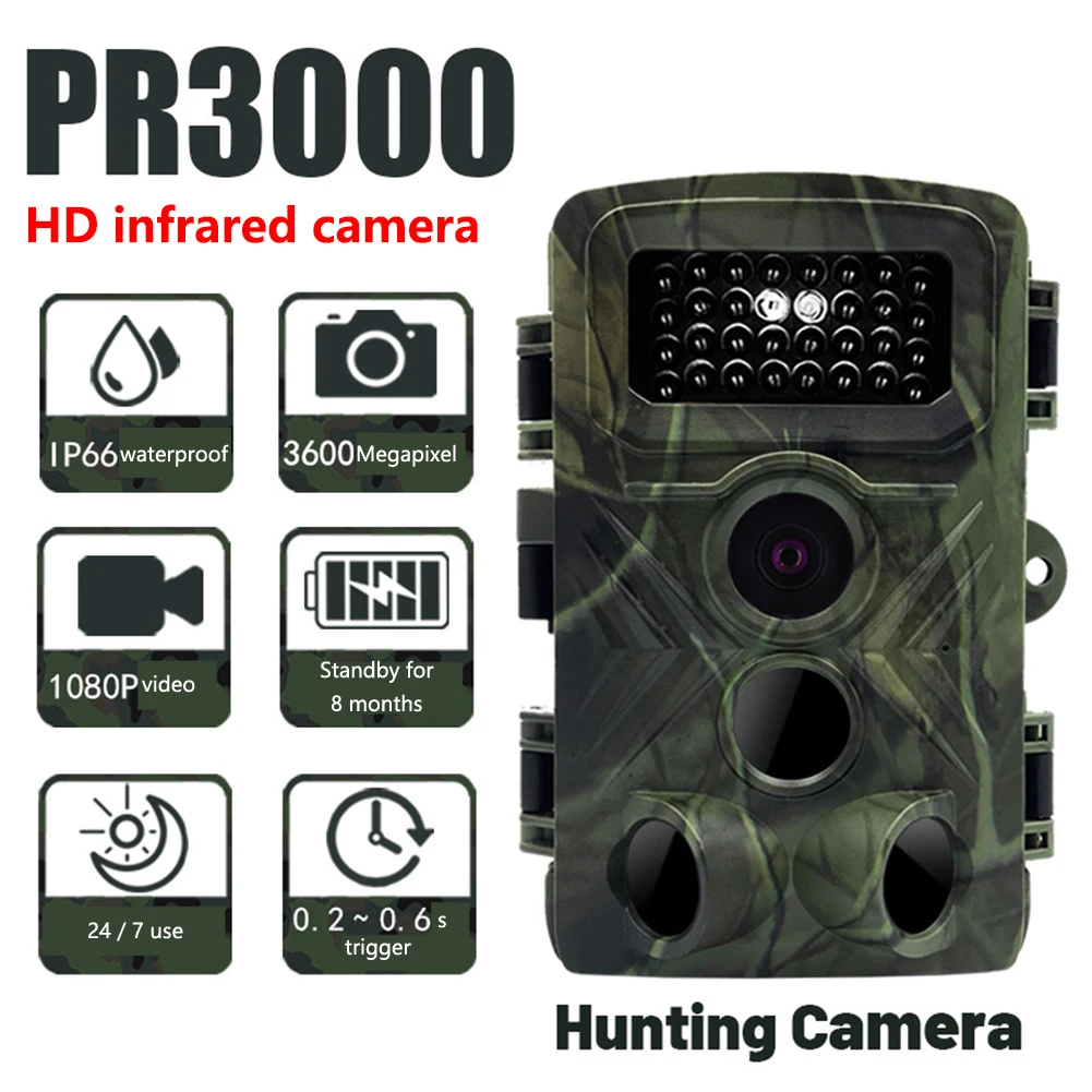 

Mini Trail Camera 1080p 36mp Hd Wildlife Camera With Clear Infrared Night Vision Yard Surveillance Camcorder With 32gb Card