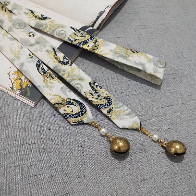 Chinese Style Hanfu Headdress Hair Tie Ribbon Hair Rope Vintage Hair Band Bell Pendant Tassel Long Ribbon Women Girls Headwear